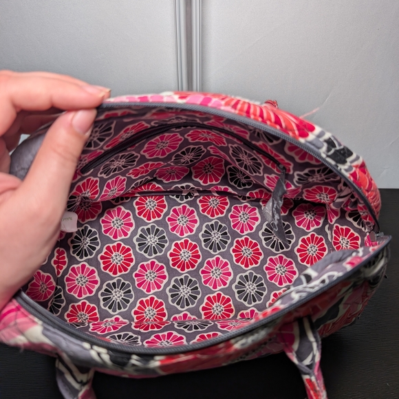 Vera Bradley Pink and Gray Floral Shoulder Bag - Picture 5 of 5